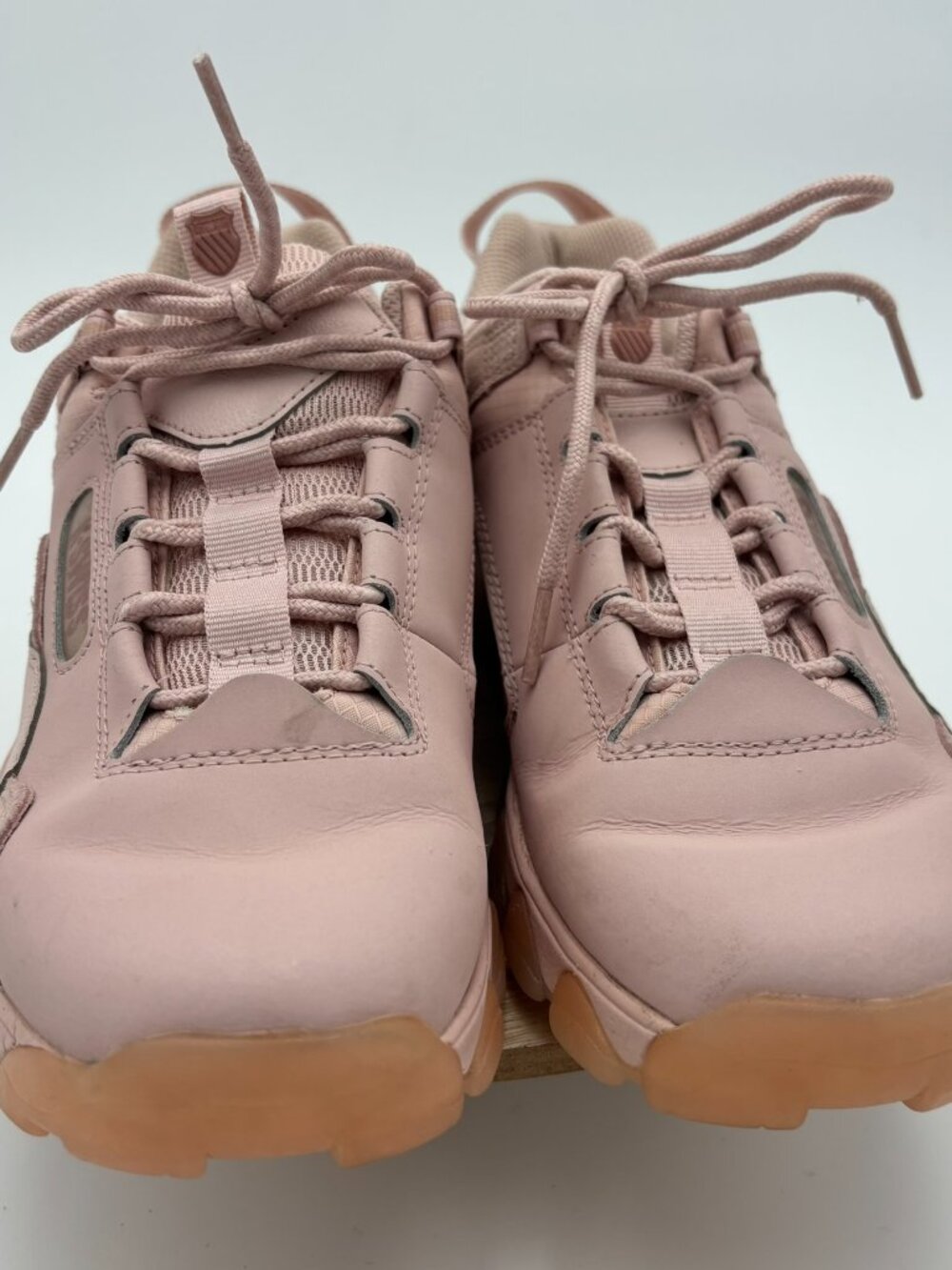 K-Swiss Cali Trail Peachwhip Pink Chunky Trail Leather Sneaker Shoes Womens 9